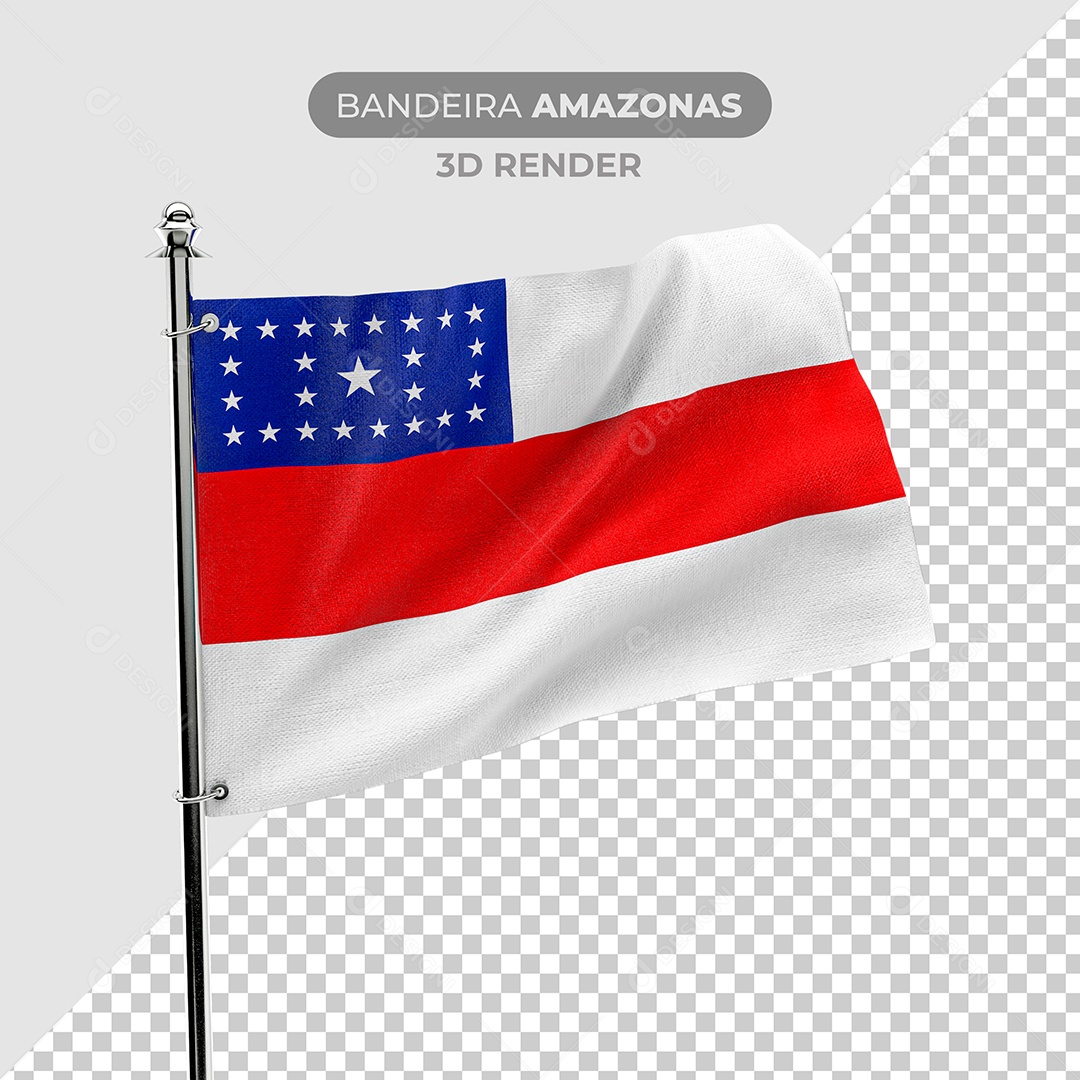 Elemento 3D Bandeira Amazonas Para Composição PSD