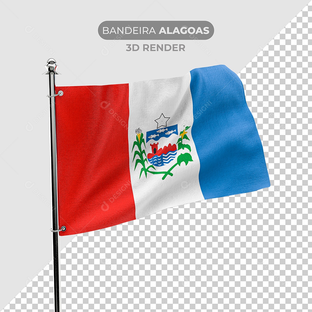 Elemento 3D Bandeira Alagoas Para Composição PSD