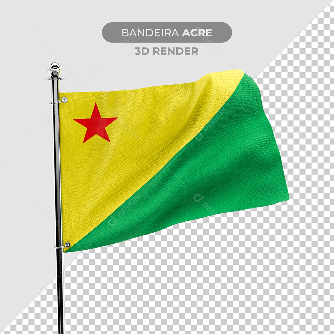 Elemento 3D Bandeira Acre Para Composição PSD
