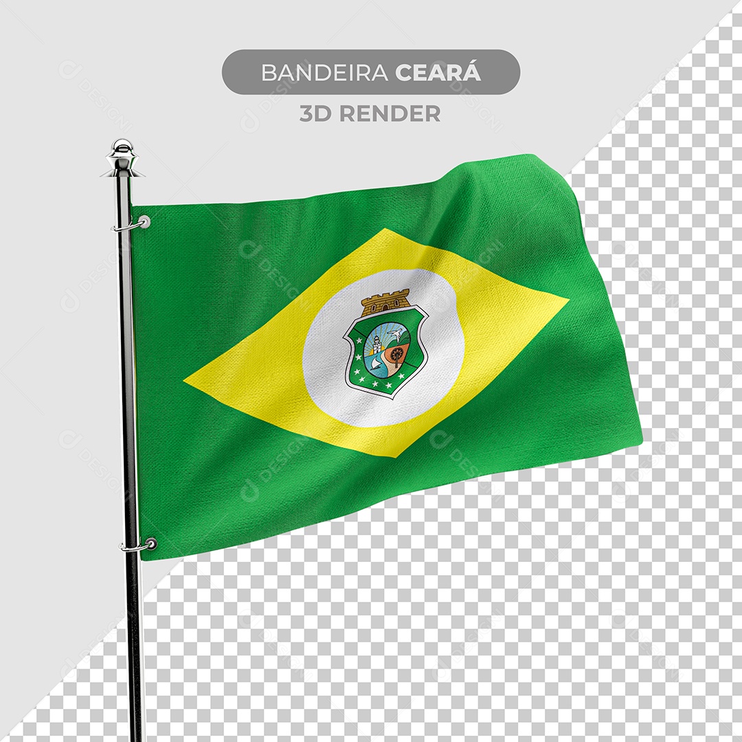 Elemento 3D Bandeira Do Ceará Para Composição PSD
