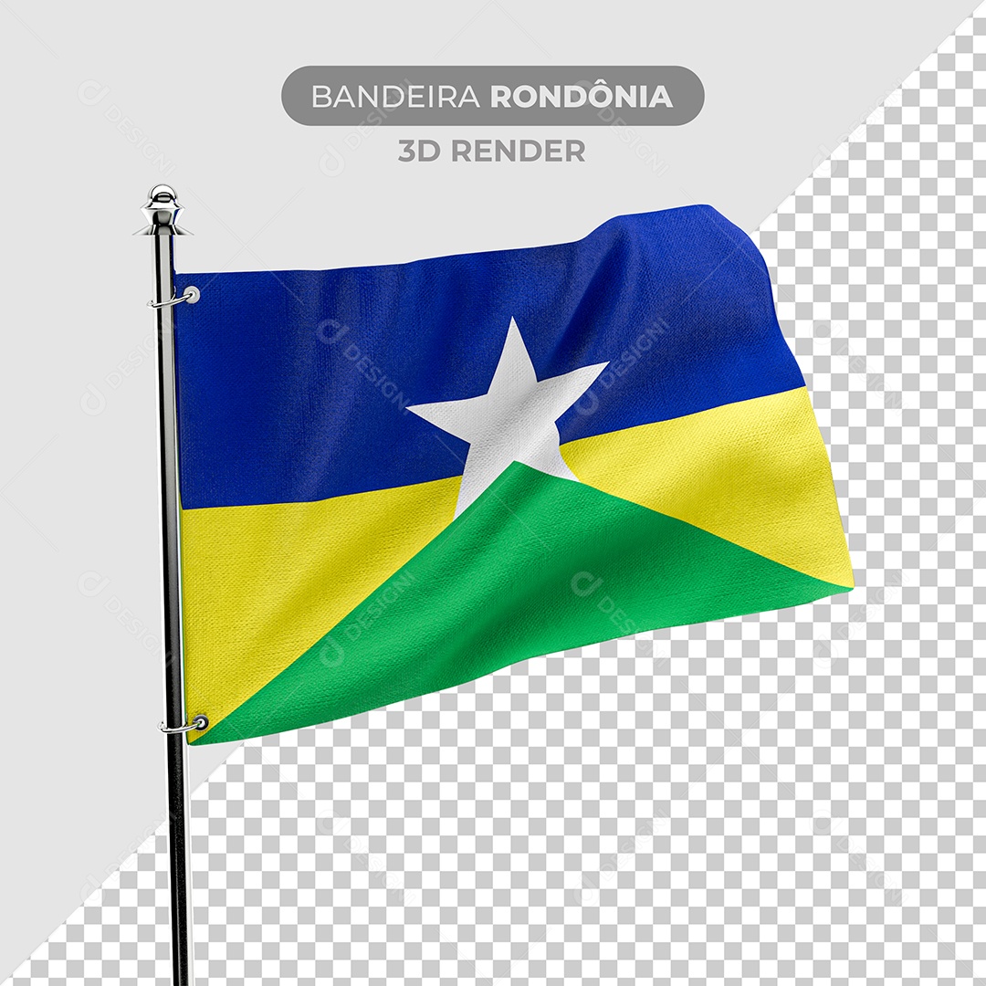 Elemento 3D Bandeira Rondônia Para Composição PSD