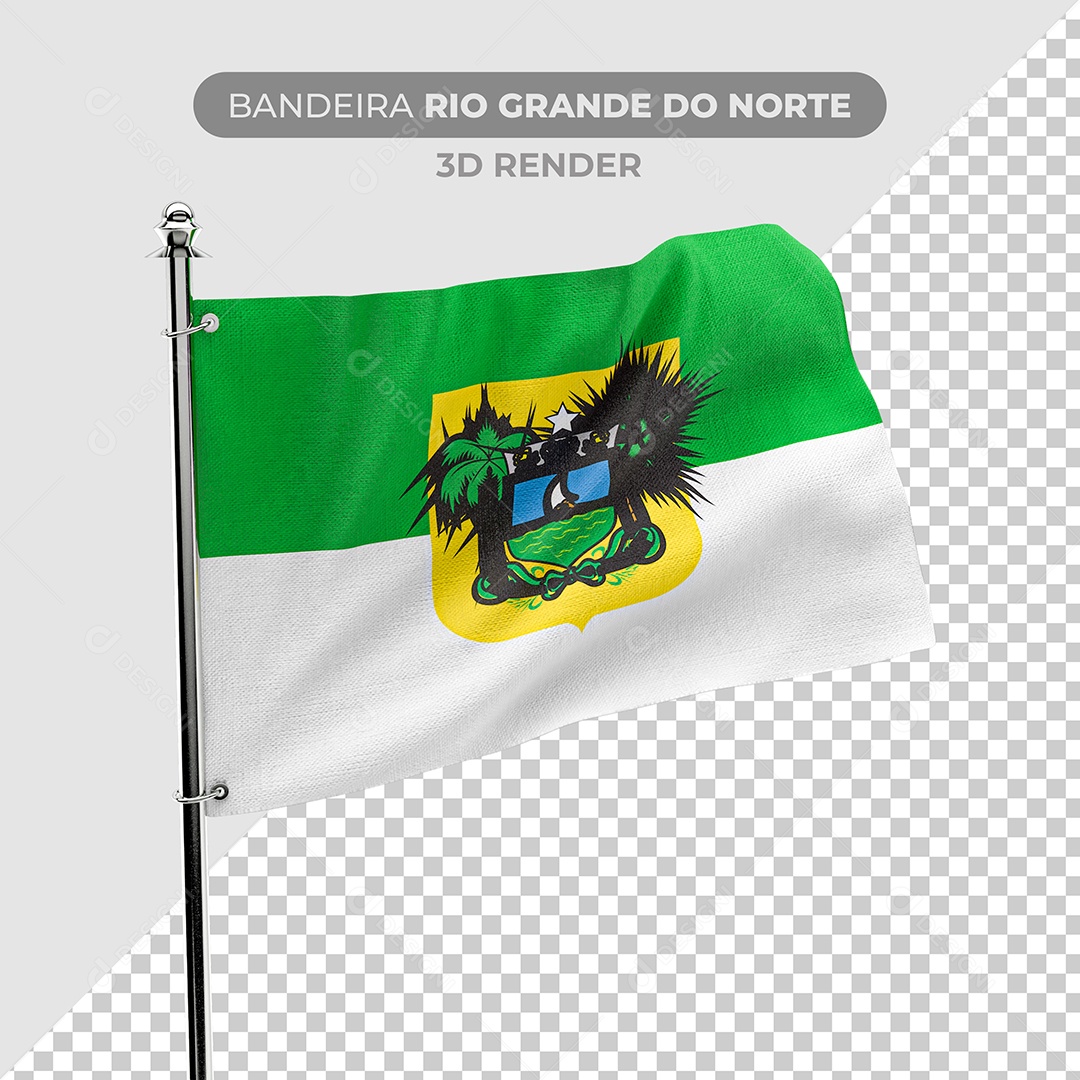 Elemento 3D Bandeira Do Rio Grande Do Norte Para Composição PSD