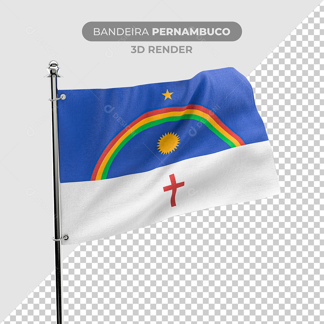 Elemento 3D Bandeira Do Pernambuco Para Composição PSD