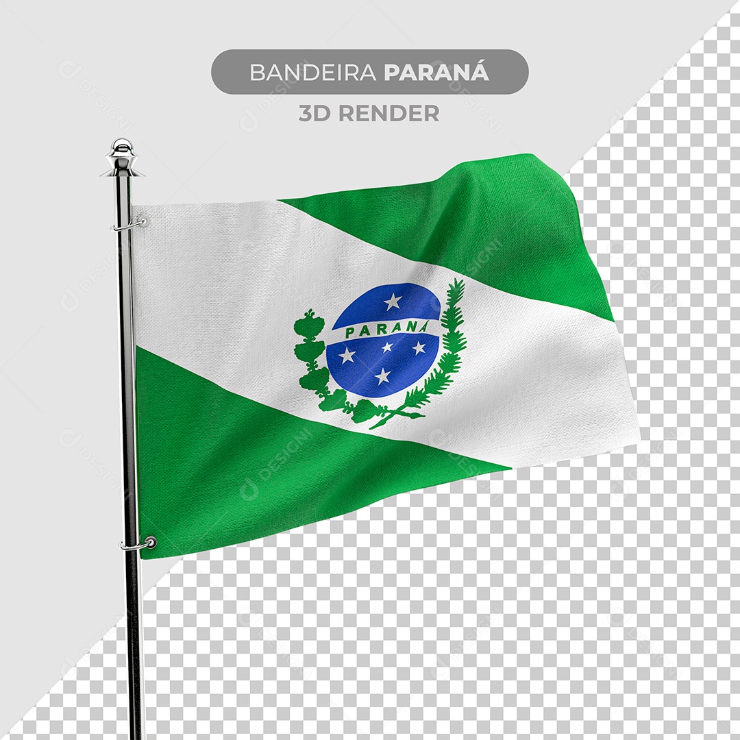 Elemento 3D Bandeira Paraná Para Composição PSD