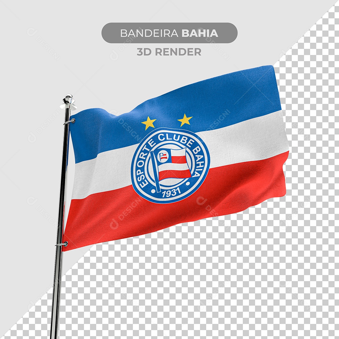 Elemento 3D Bandeira Bahia Para Composição PSD