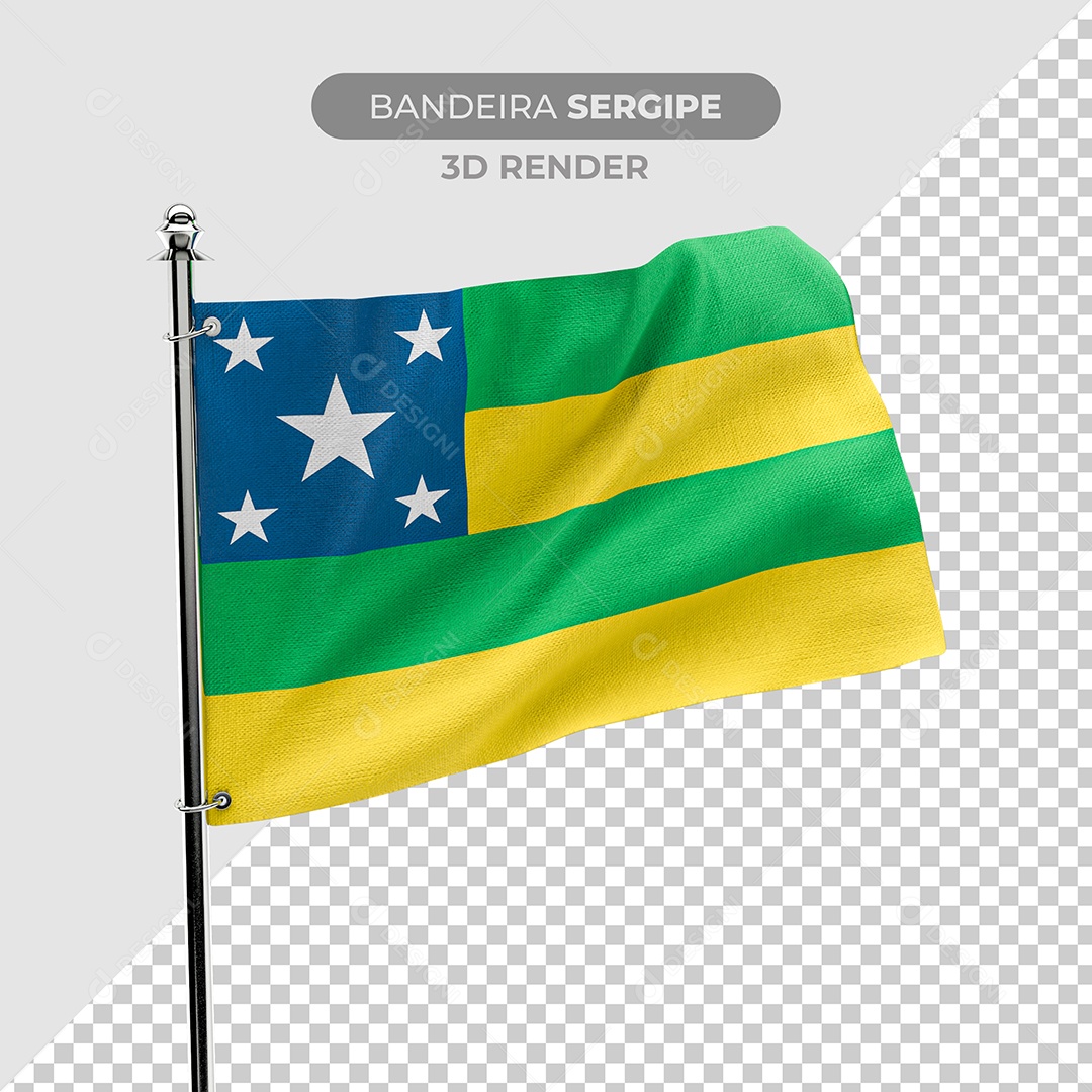 Elemento 3D Bandeira Do Sergipe Para Composição PSD