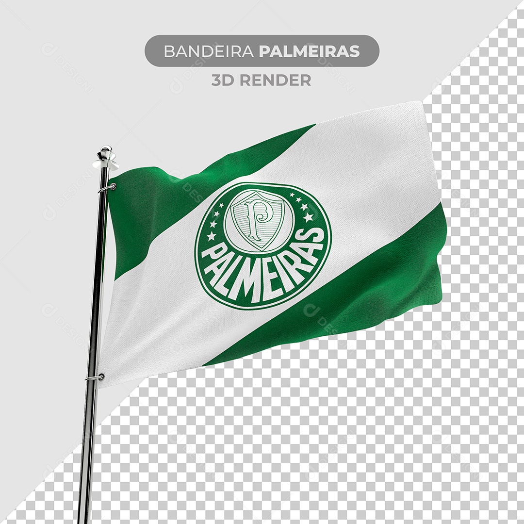 Elemento 3D Bandeira Palmeiras Para Composição PSD
