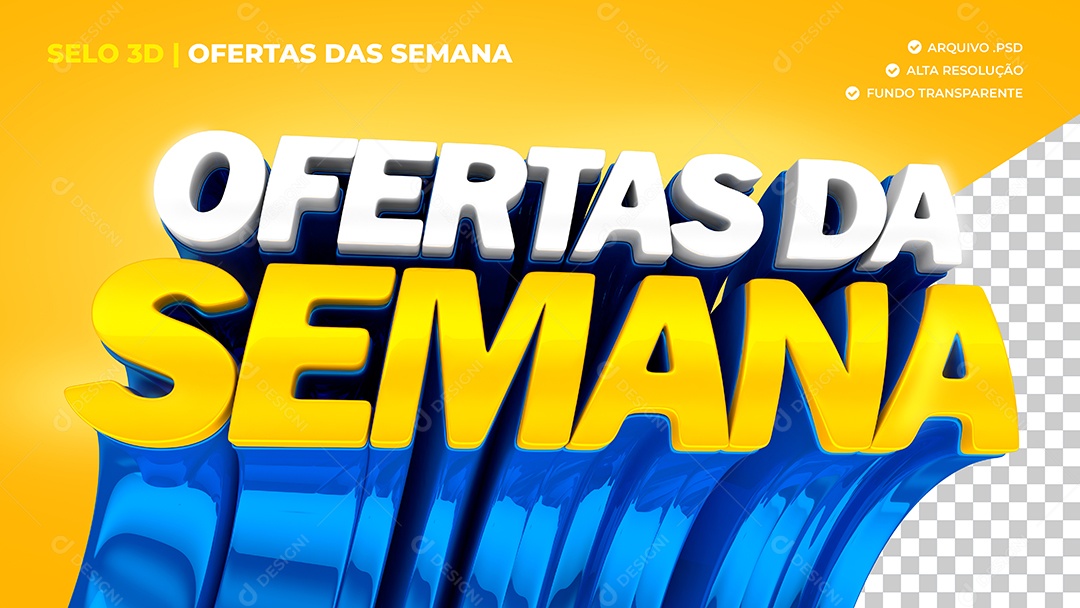 Selo 3D Ofertas Da Semana Para Composição PSD