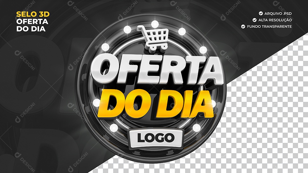 Selo 3D Oferta Do Dia Para Composição PSD
