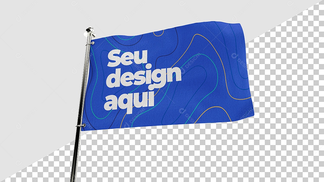 Mockup Bandeira Texto Editavel