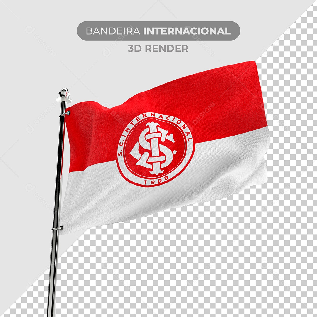 Elemento 3D Bandeira Internacional Para Composição PSD