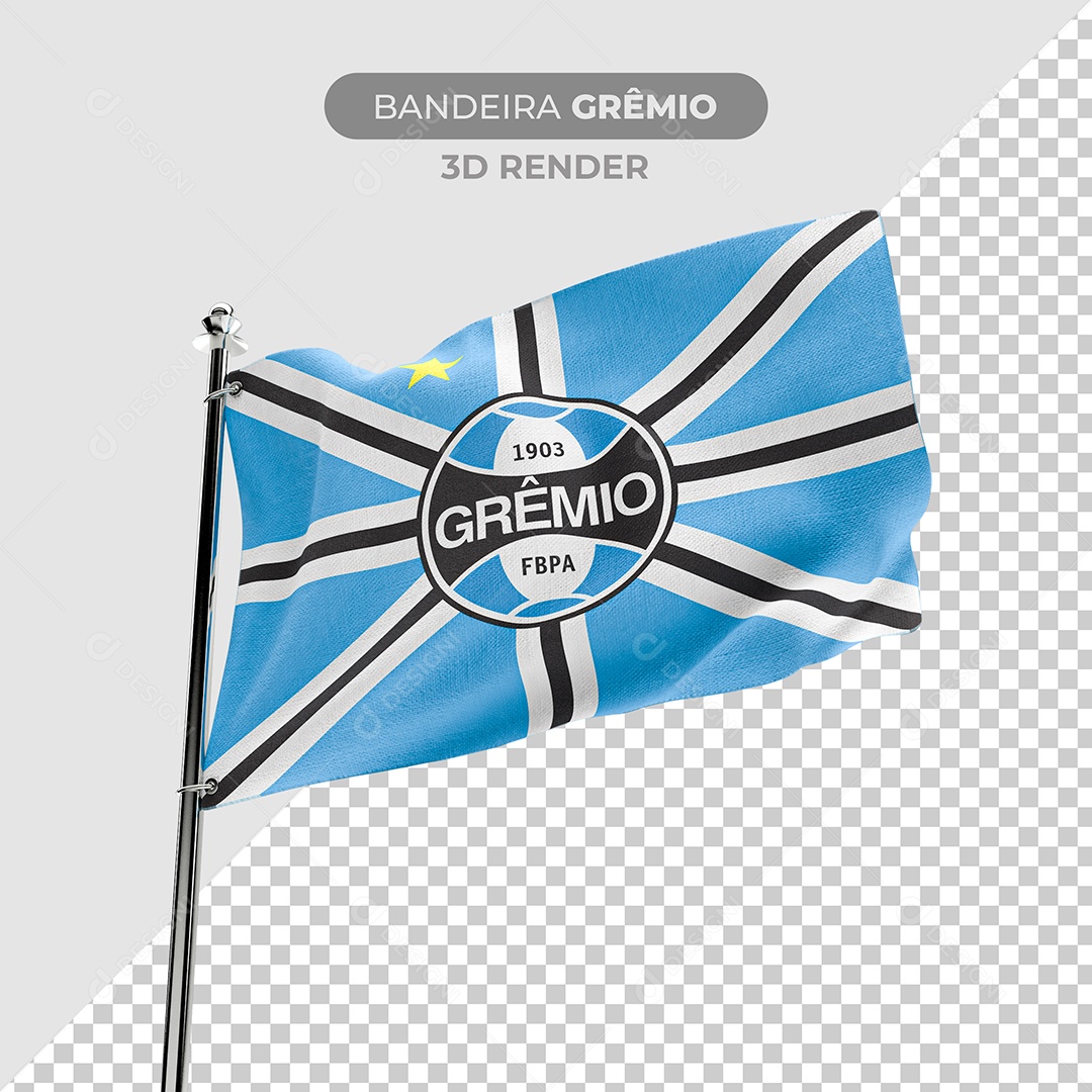Elemento 3D Bandeira Grêmio Para Composição PSD