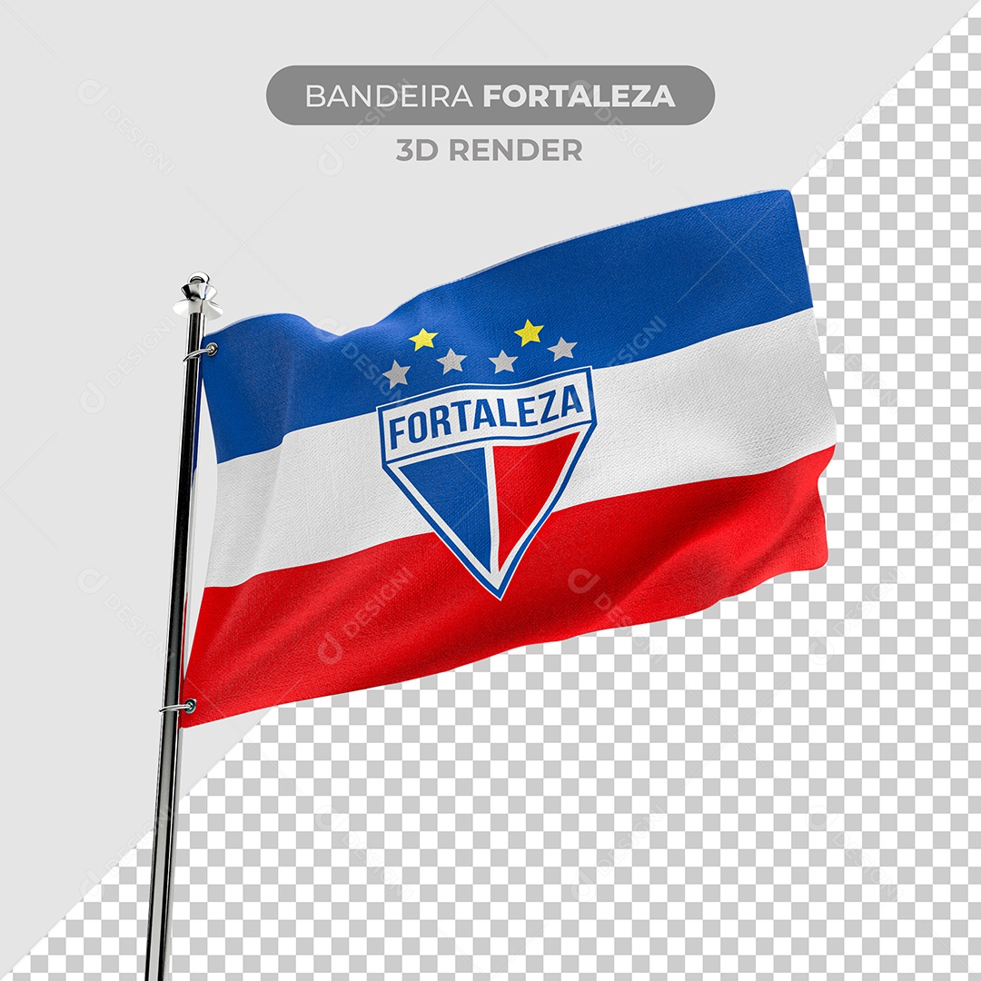 Elemento 3D Bandeira Fortaleza Para Composição PSD
