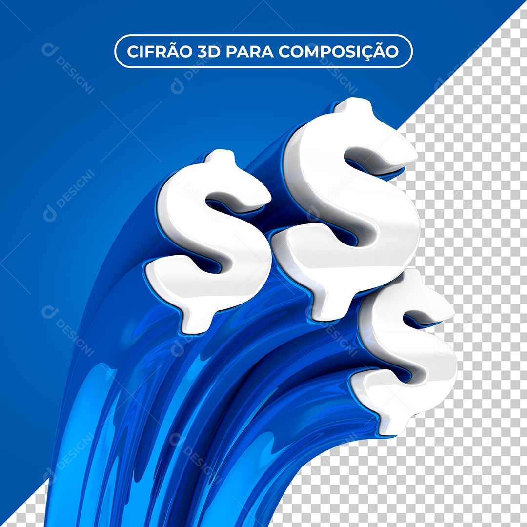 Cifrão 3D Para Composição PSD