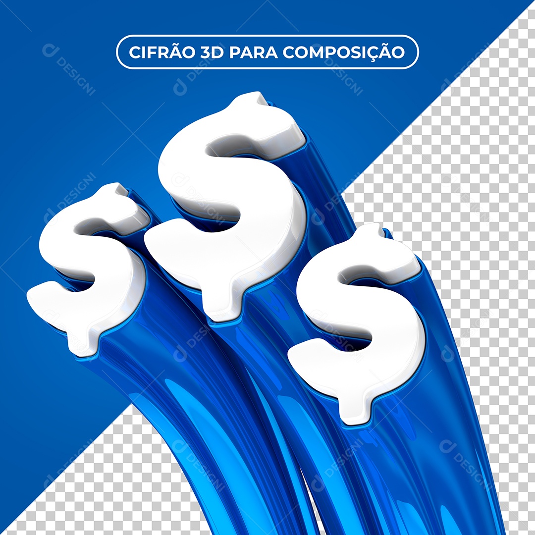 Cifrão 3D Para Composição PSD