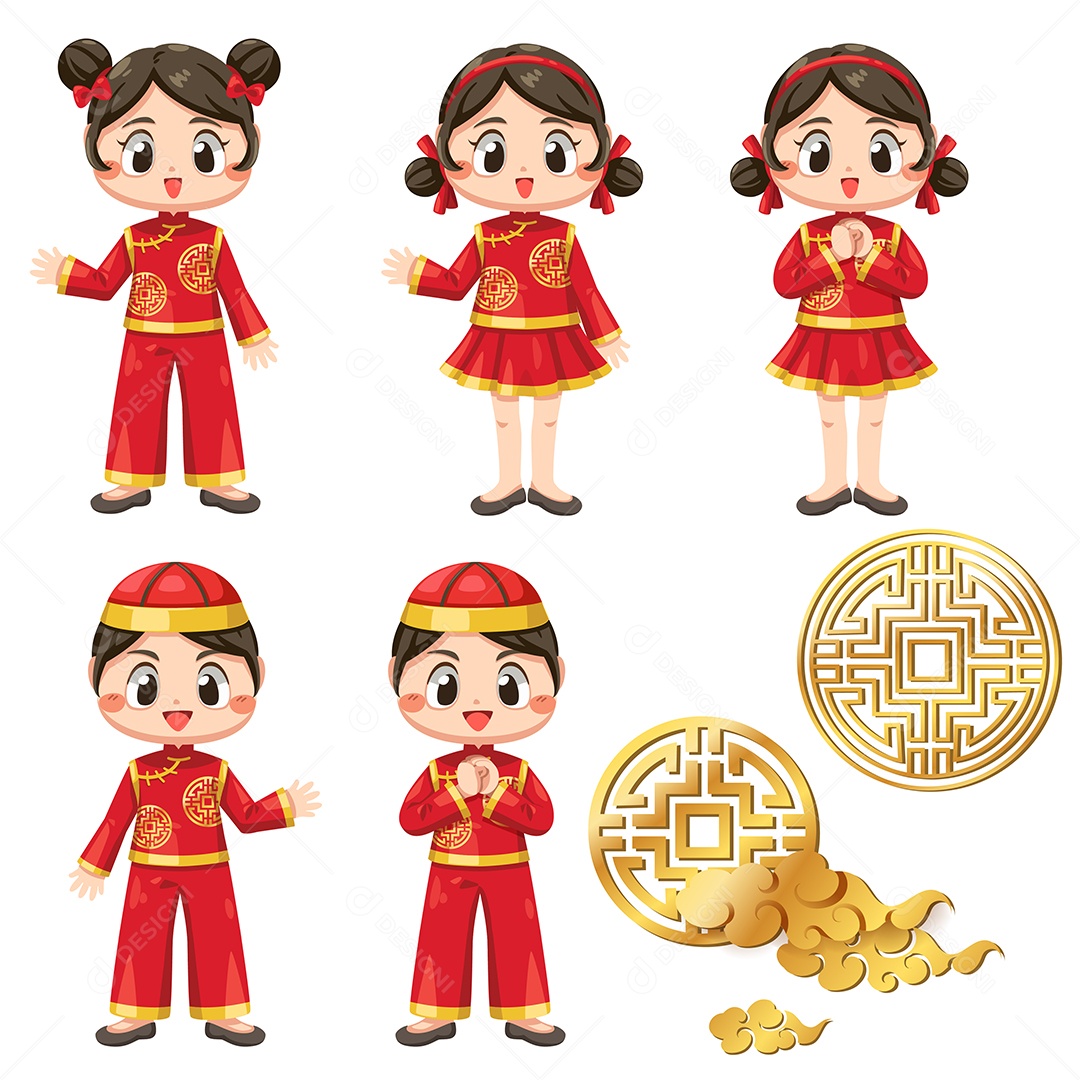 Desenho De Ano Novo Chinês De 2021 Ilustração Vetorial EPS