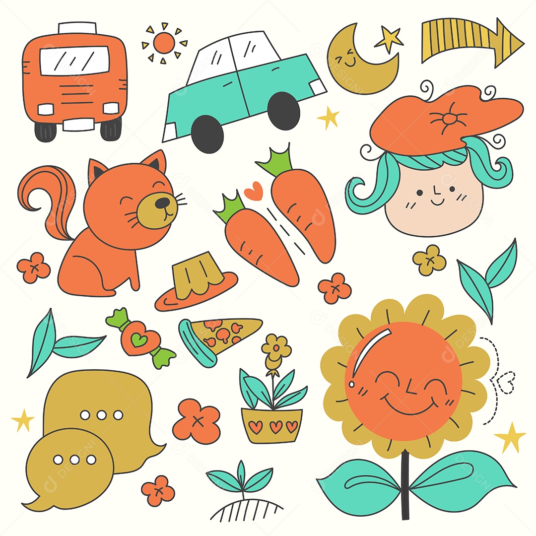 Desenho Infantis Ilustração Vetorial EPS