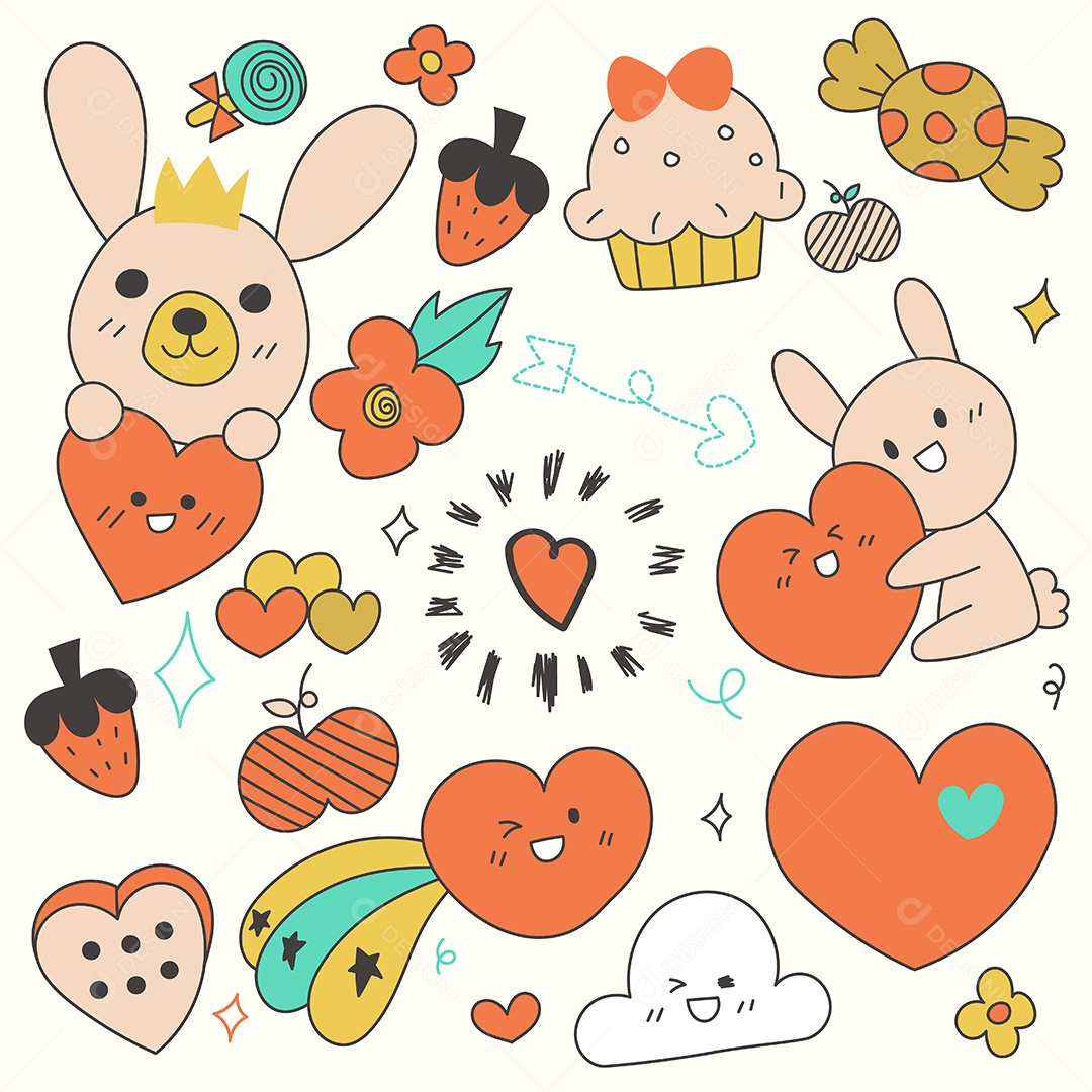 Desenho Infantis Ilustração Vetorial EPS