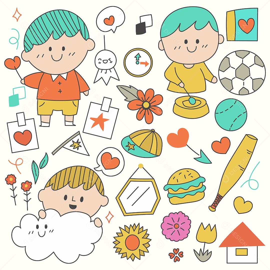 Desenho Infantis Ilustração Vetorial EPS