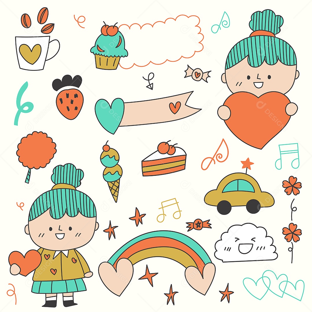 Desenho Infantis Ilustração Vetorial EPS