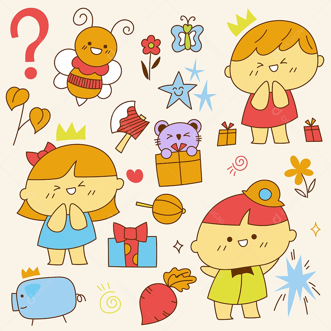 Desenho Infantis Ilustração Vetorial EPS