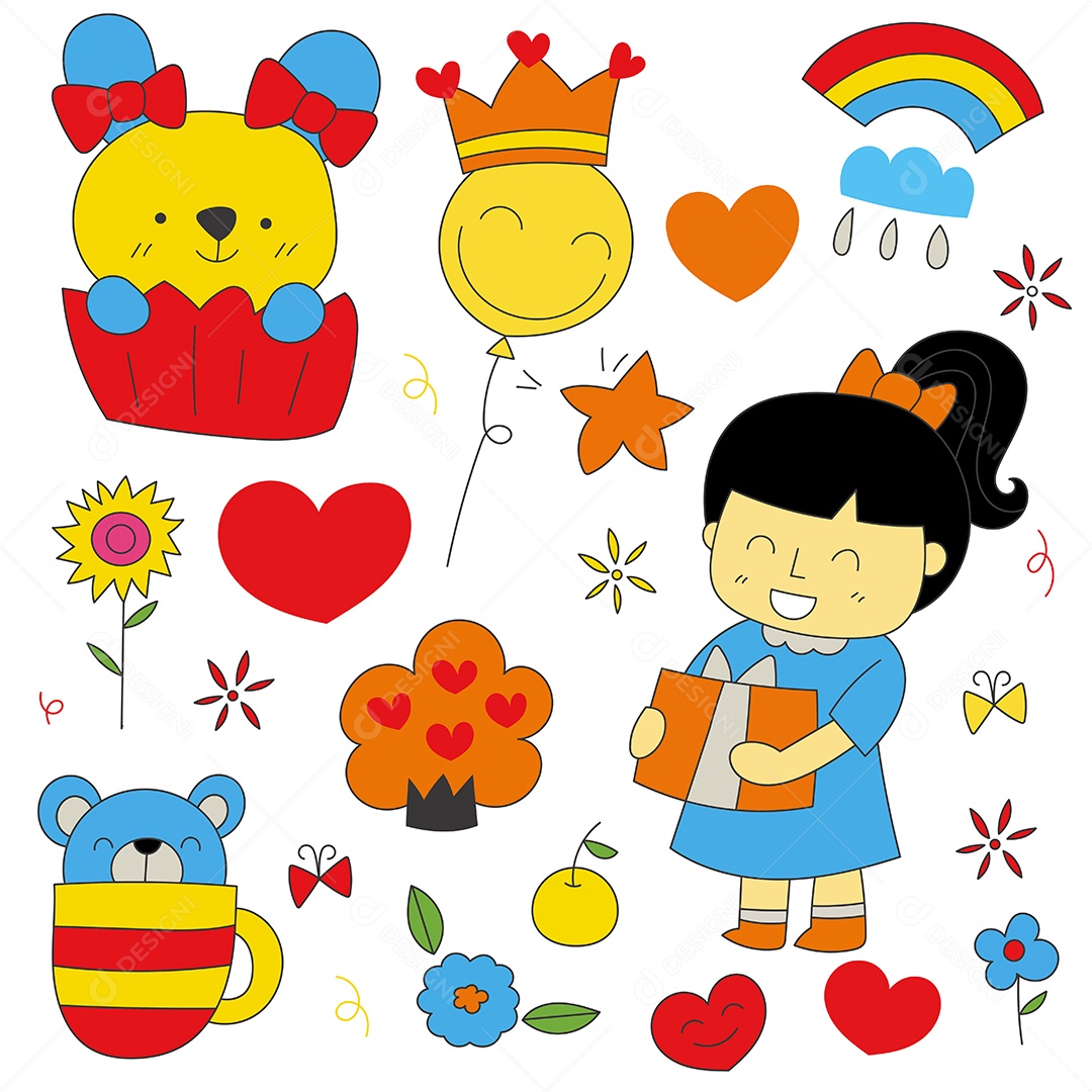 Desenho Infantis Ilustração Vetorial EPS