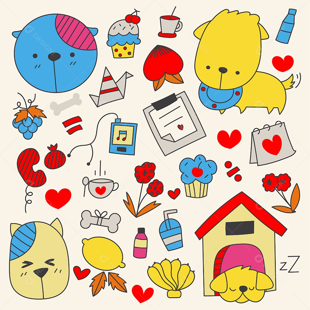 Desenho Infantis Ilustração Vetorial EPS