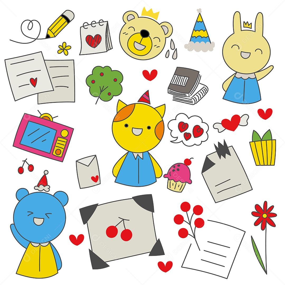 Desenho Infantis Ilustração Vetorial EPS