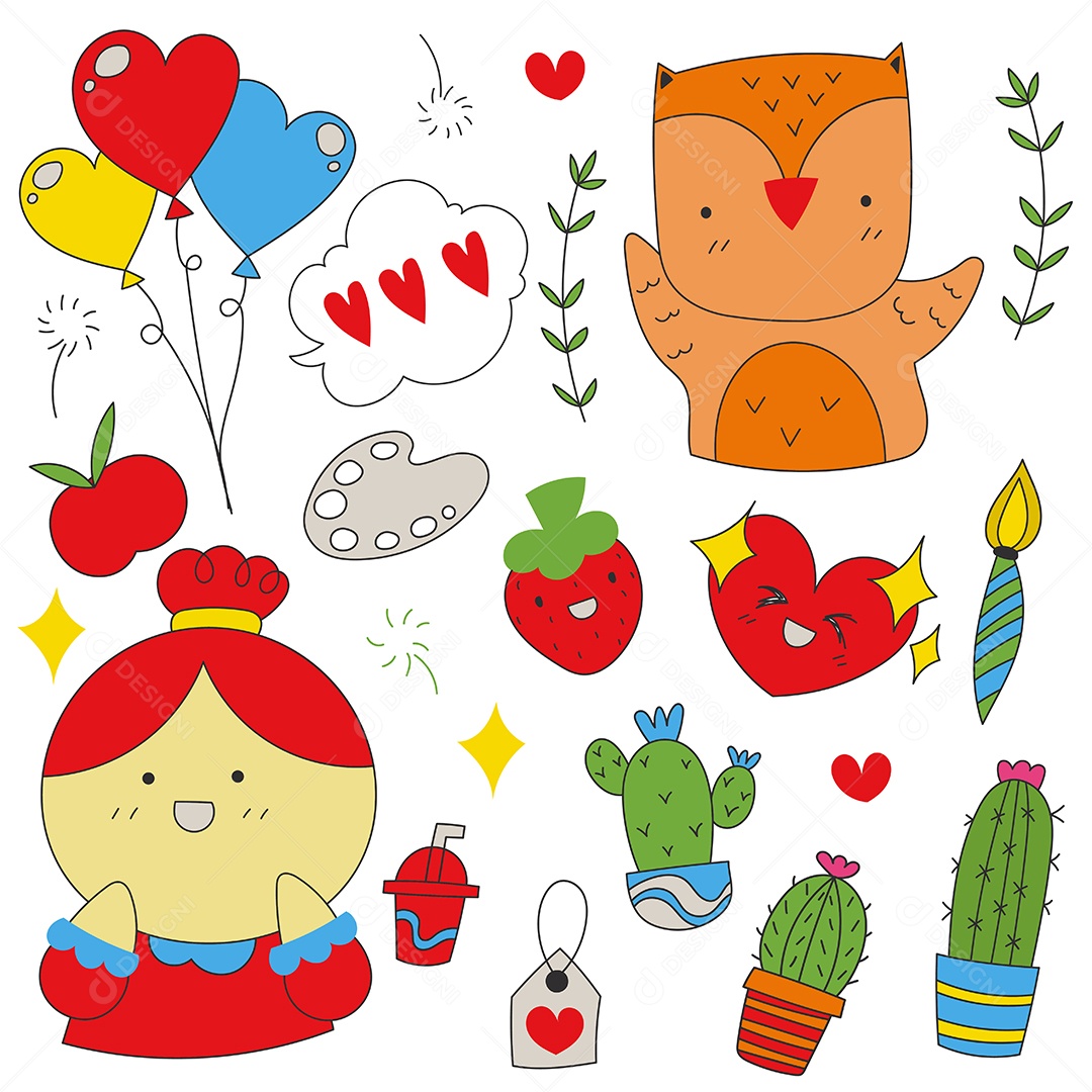 Desenho Infantis Ilustração Vetorial EPS