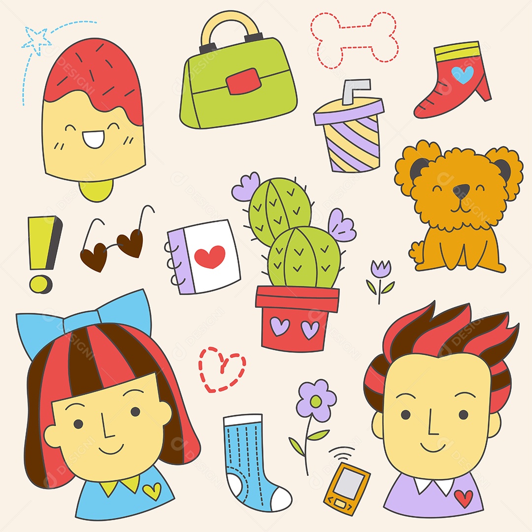 Desenho Infantis Ilustração Vetorial EPS