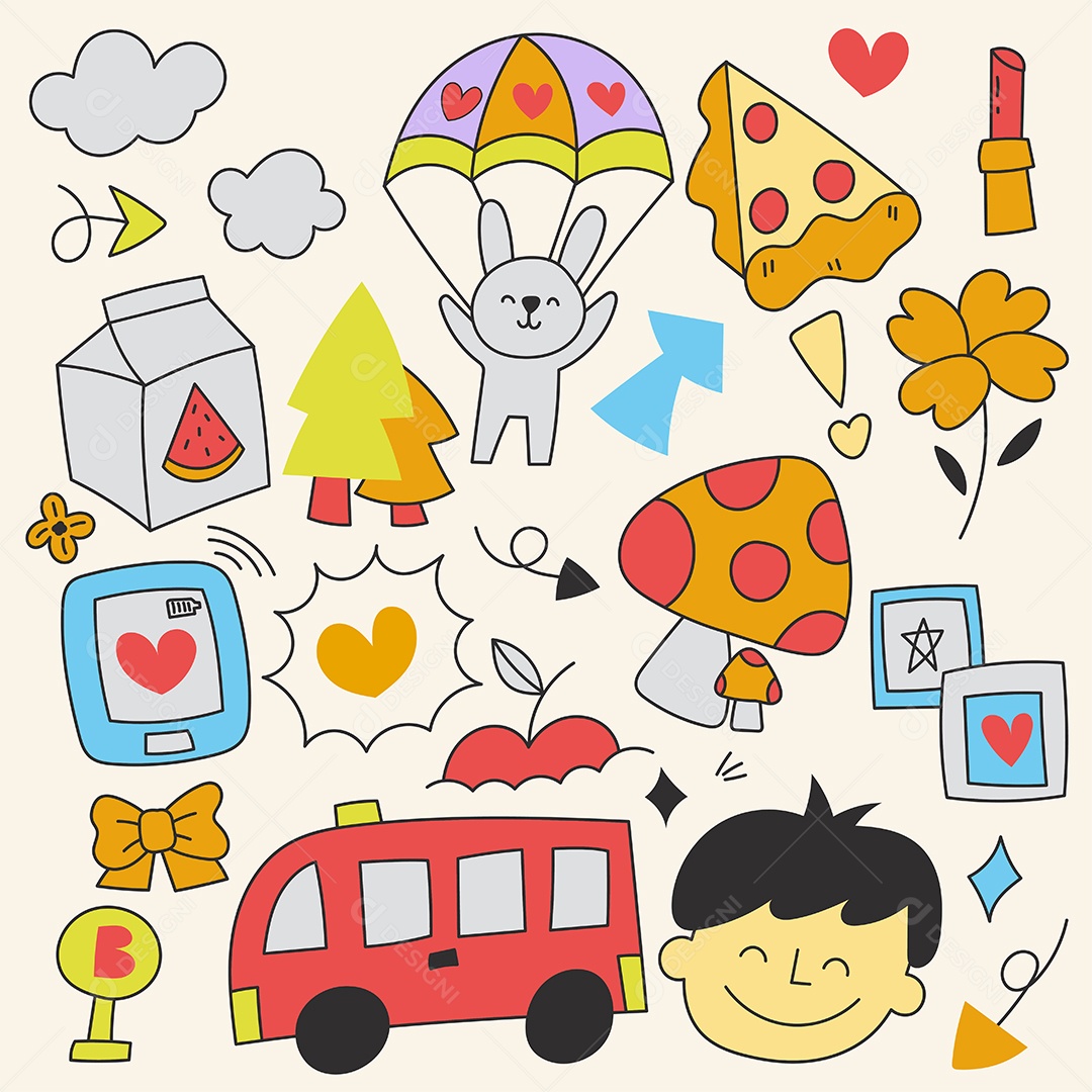 Desenho Infantis Ilustração Vetorial EPS