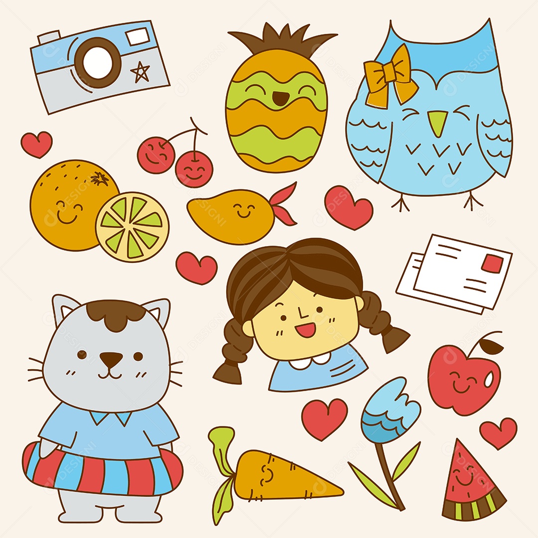 Desenho Infantis  Ilustração Vetorial EPS