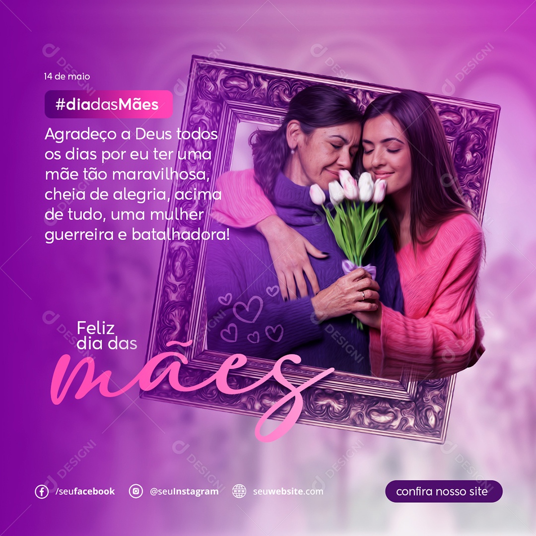 Social Media Dia das Mães Ter Uma Mãe Tão Maravilhosa PSD Editavel