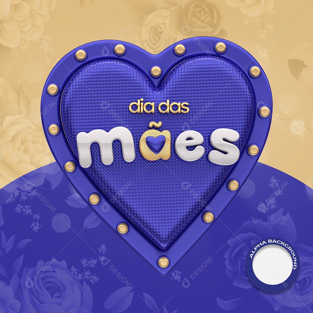 Mother's Day 3D Stamp for PSD Composition