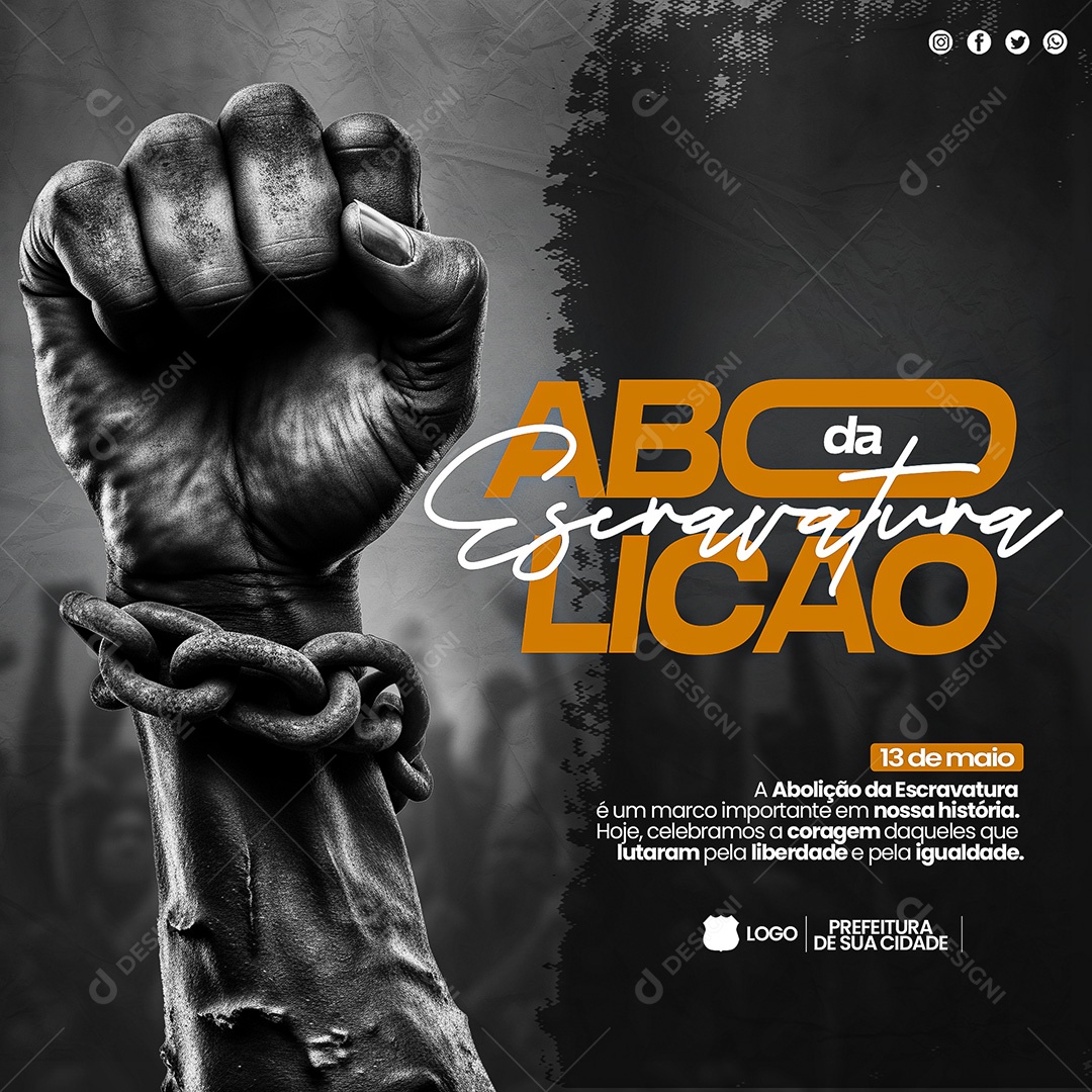 Liberdade 13 De Maio abolição Da Escravatura Social Media PSD Editável