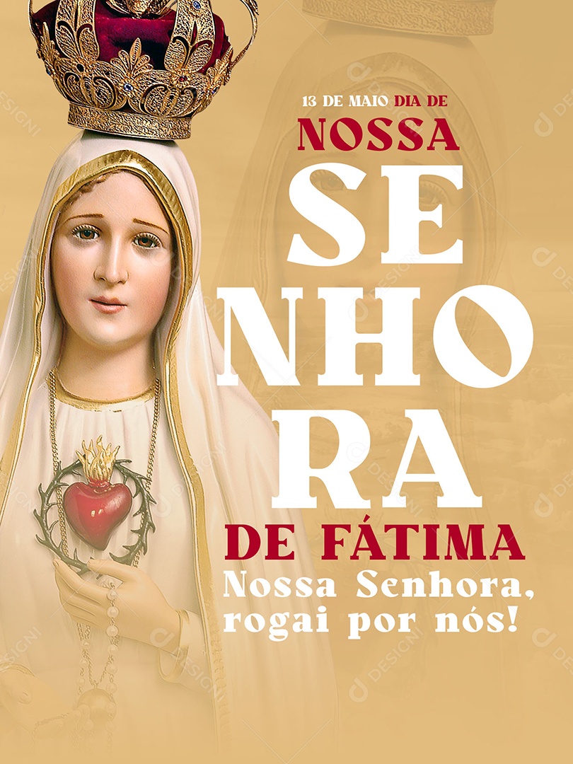 Dia de Nossa Senhora de Fátima 13 de Maio Social Media PSD Editável