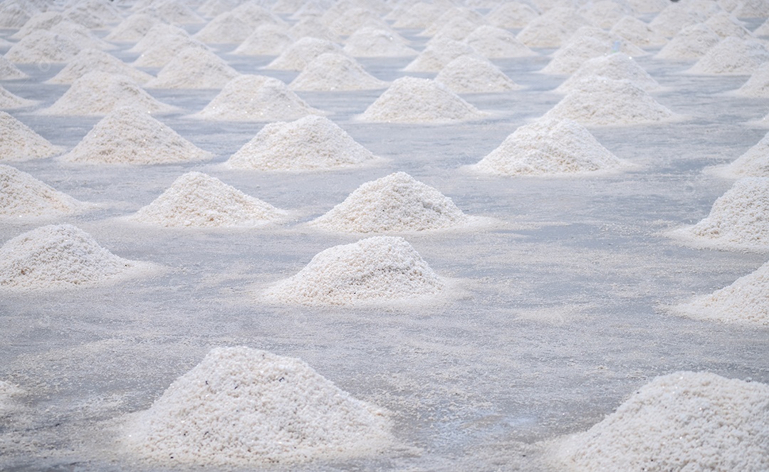 Fazenda de sal marinho pilha de sal de salmoura