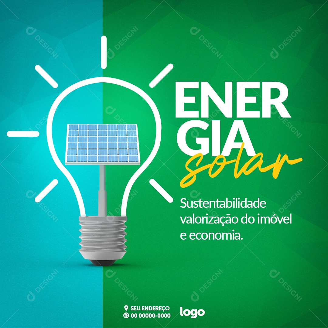 Energia Solar Sustentabilidade  Social Media PSD Editável
