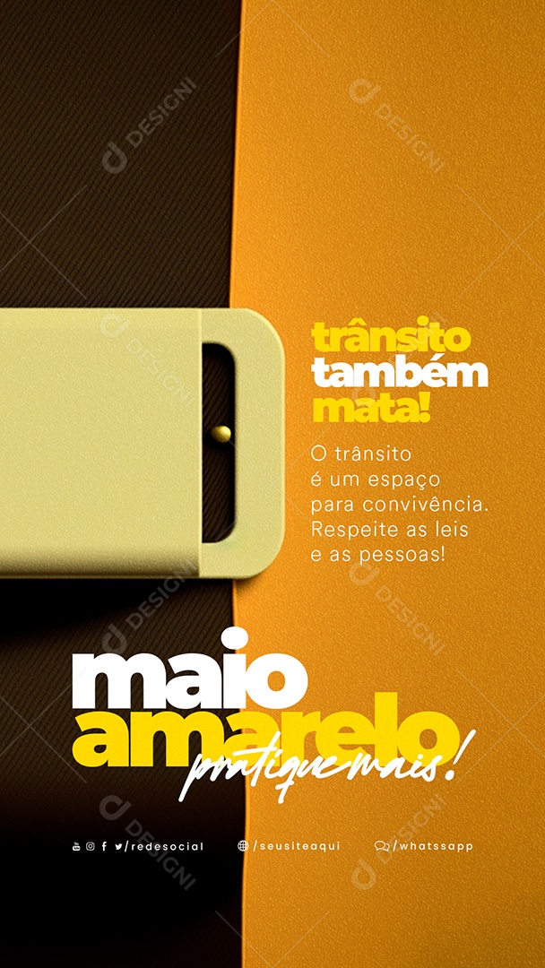 Story Trânsito Também Mata Maio Amarelo Social Media PSD Editável