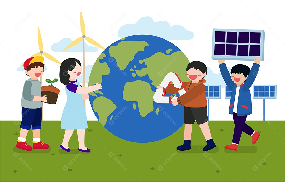 Desenhos Vetorial Dia Da Terra Vetor EPS