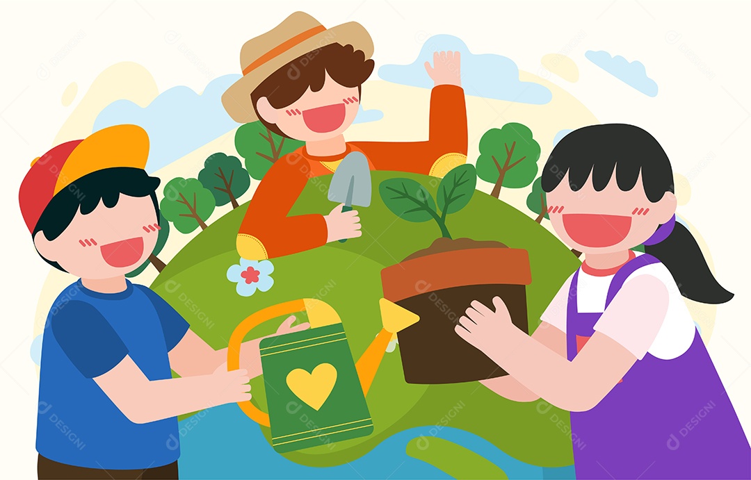 Desenho Vetorial Do Dia Da Terra Vetor EPS