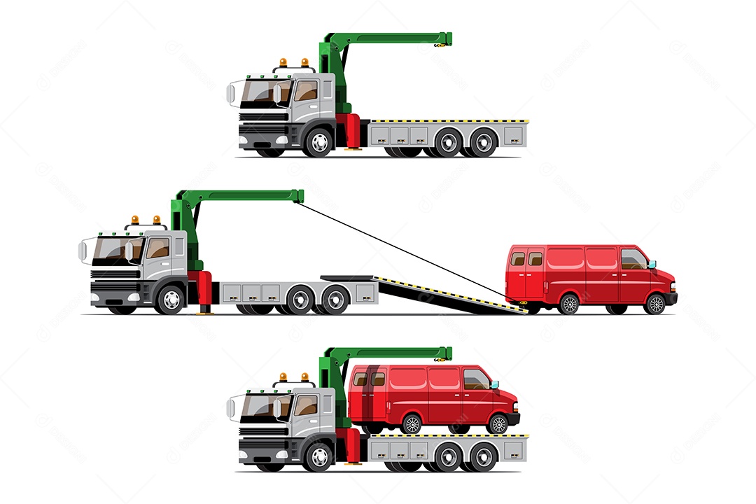 Desenho De Transporte De Caminhão De Reboque De Carro Vetor EPS