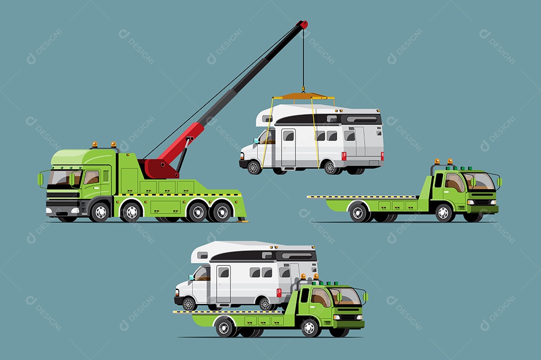 Desenho De Transporte De Caminhão De Reboque De Carro Vetor EPS