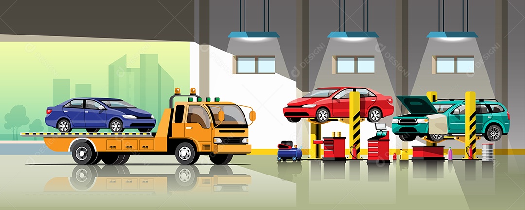 Desenho De Manutenção De Automóvel Vetor EPS