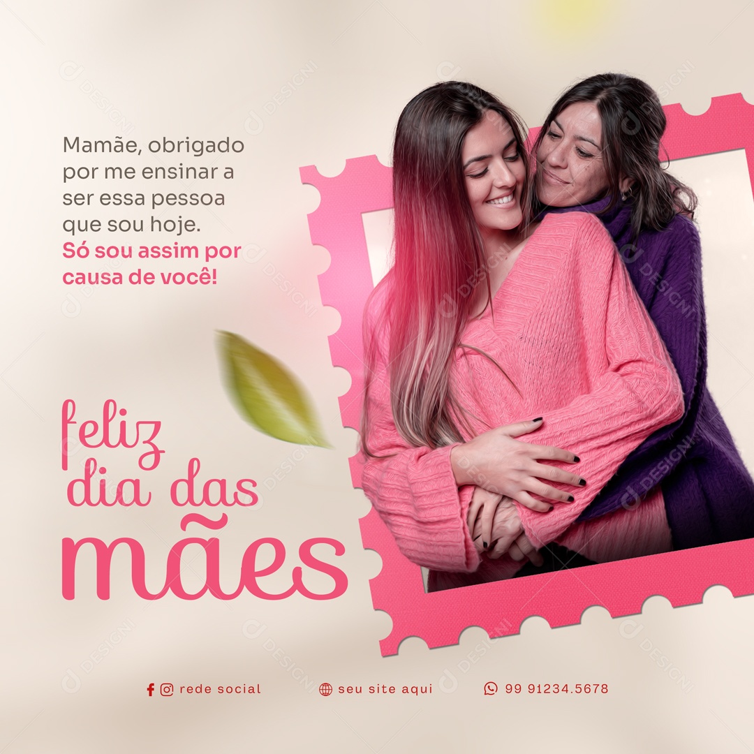 Social Media Feliz Dia Das Mães Obrigado Por Me Ensinar PSD Editavel