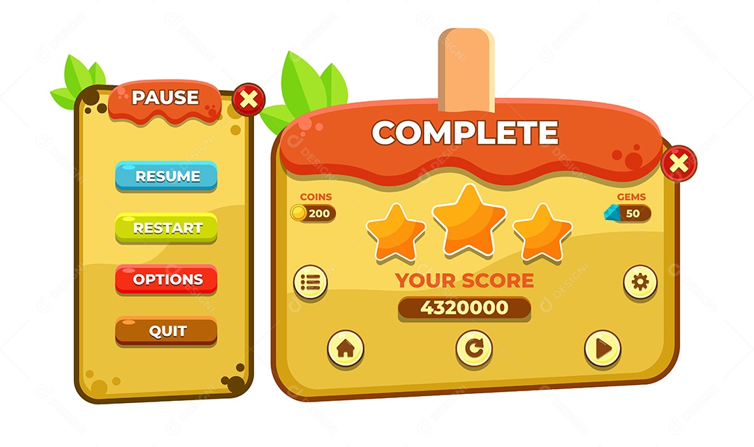 Desenho De Botão De Nível De Jogo Vetor EPS