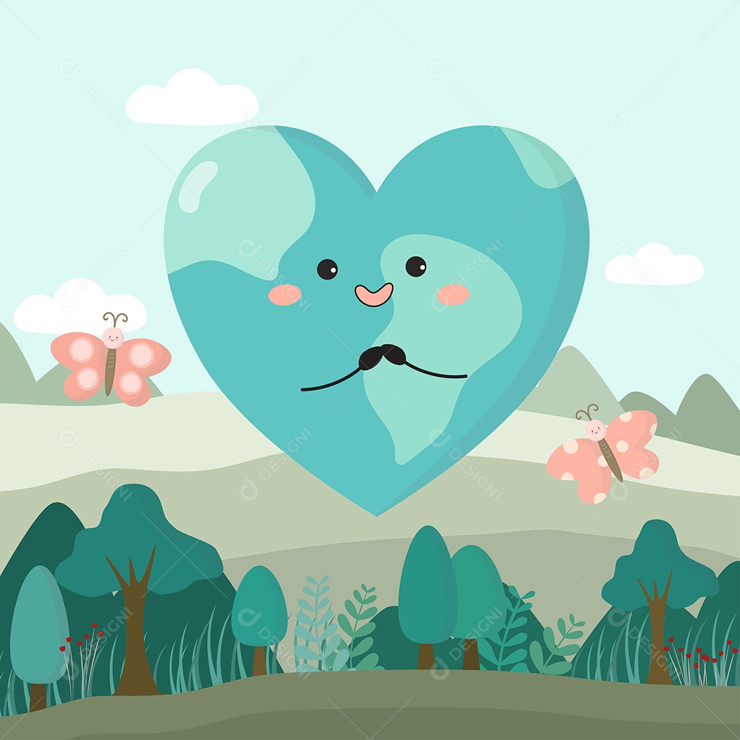 Desenho Vetorial De Campanha De Meio Ambiente Vetor EPS