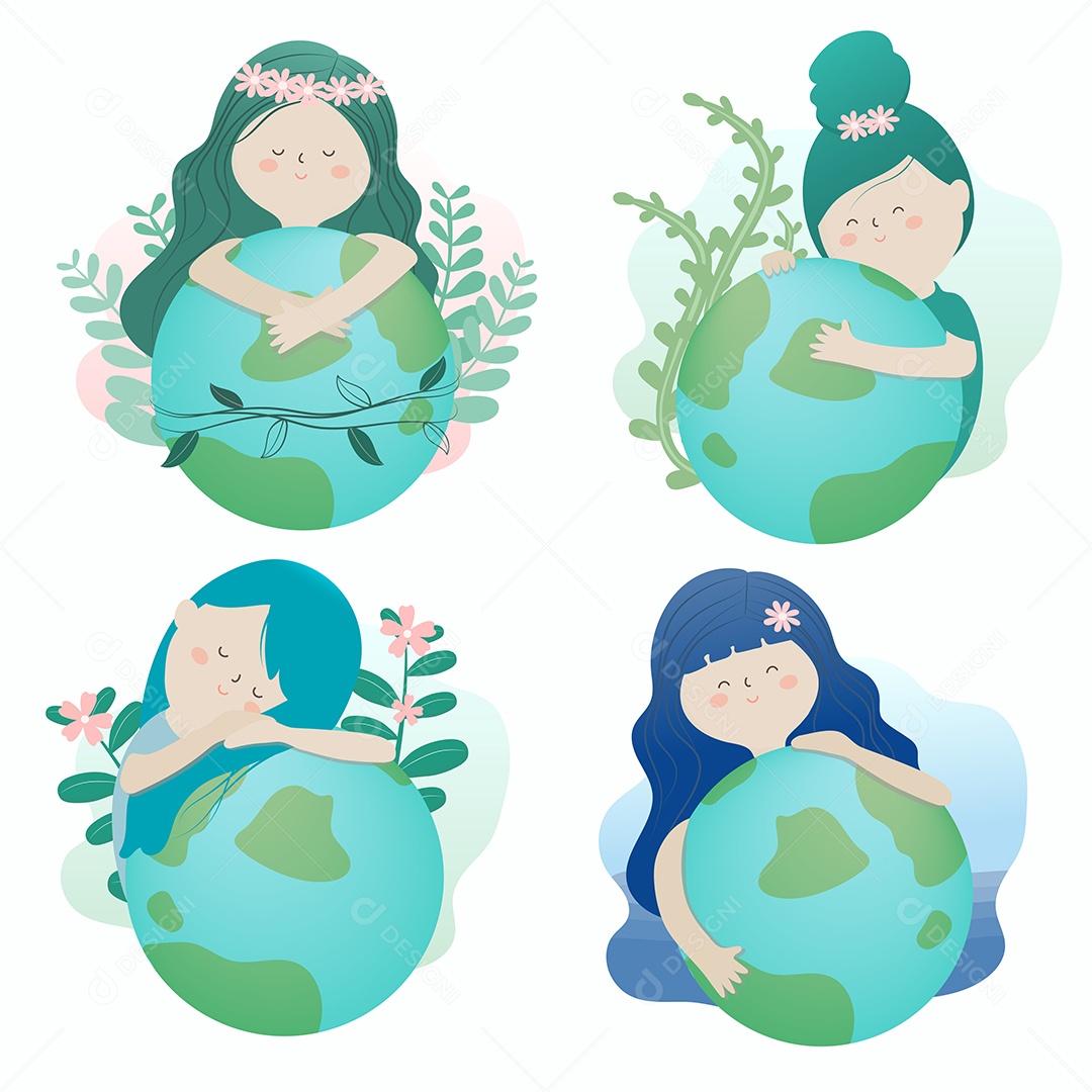 Desenho Vetorial De Campanha De Meio Ambiente Vetor EPS