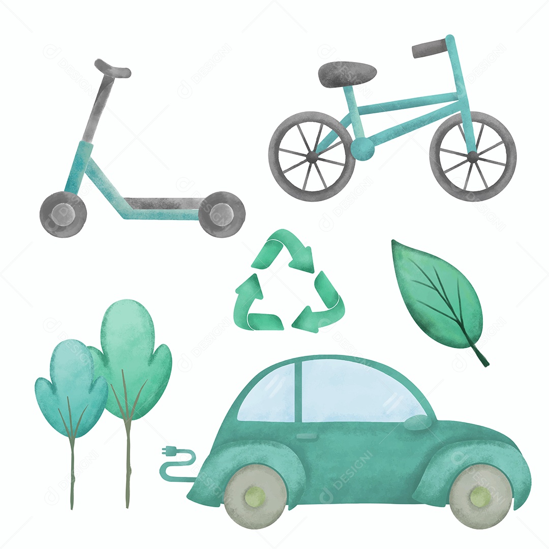 Desenho Vetorial De Ecologia Vetor EPS