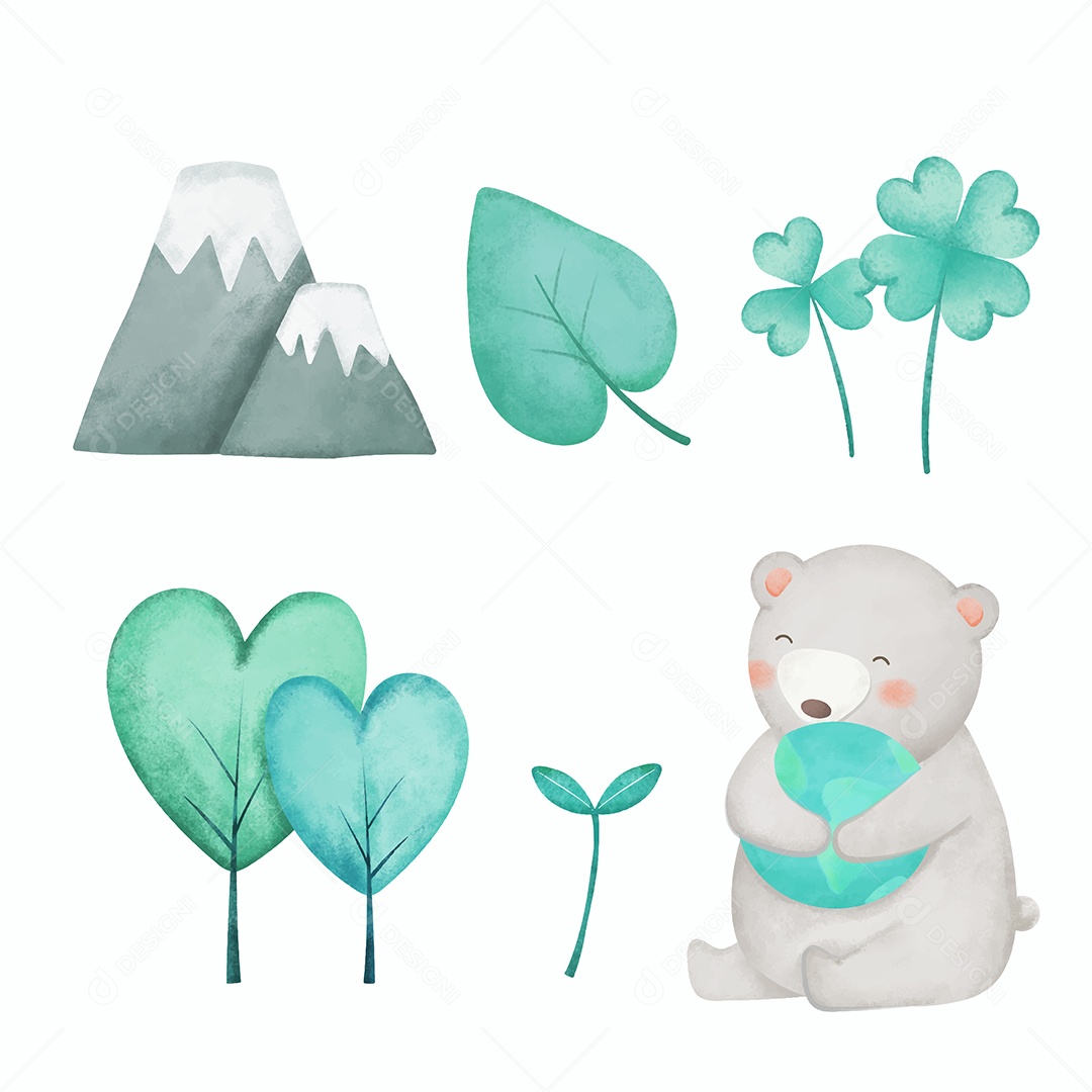 Desenho Vetorial De Animal Na Floresta Vetor EPS